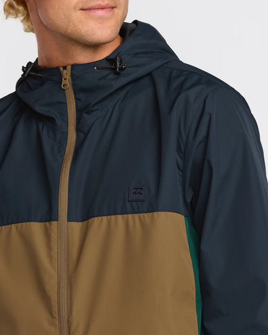 Billabong Men's Transport Windbreaker Jacket Navy ABYJK00216-NVY