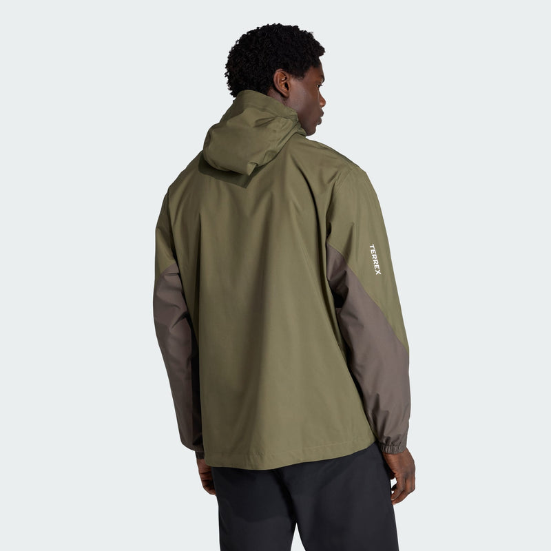 Load image into Gallery viewer, Adidas Terrex Mens's Multi 2 Layer Climaproof Waterproof Jacket Olive Strata/Shadow Olive/Tent Green KA6914
