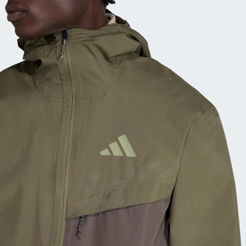 Load image into Gallery viewer, Adidas Terrex Mens's Multi 2 Layer Climaproof Waterproof Jacket Olive Strata/Shadow Olive/Tent Green KA6914
