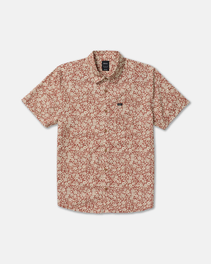 Load image into Gallery viewer, RVCA Men's Botanical Short Sleeve Shirt Rawhide AVYWT00521-RWH
