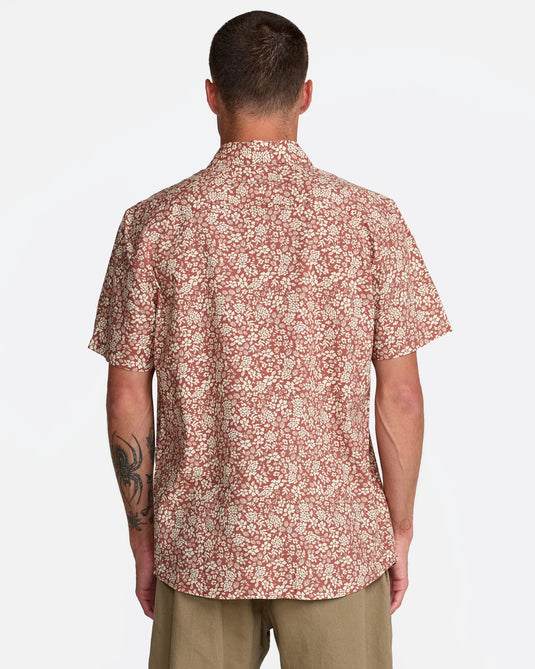 RVCA Men's Botanical Short Sleeve Shirt Rawhide AVYWT00521-RWH