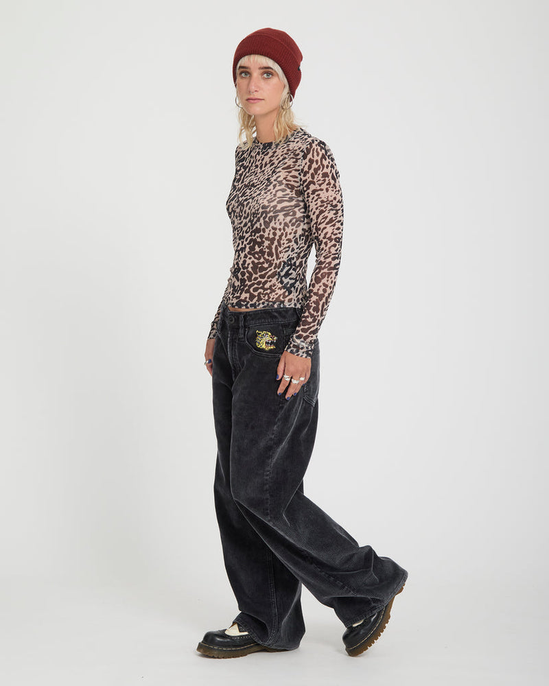 Load image into Gallery viewer, Volcom Women's Tigardi Mesh Top Animal Print B0332601-ANM
