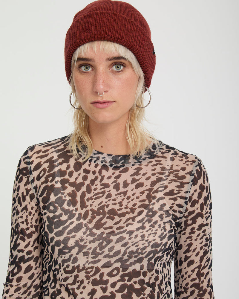 Load image into Gallery viewer, Volcom Women's Tigardi Mesh Top Animal Print B0332601-ANM
