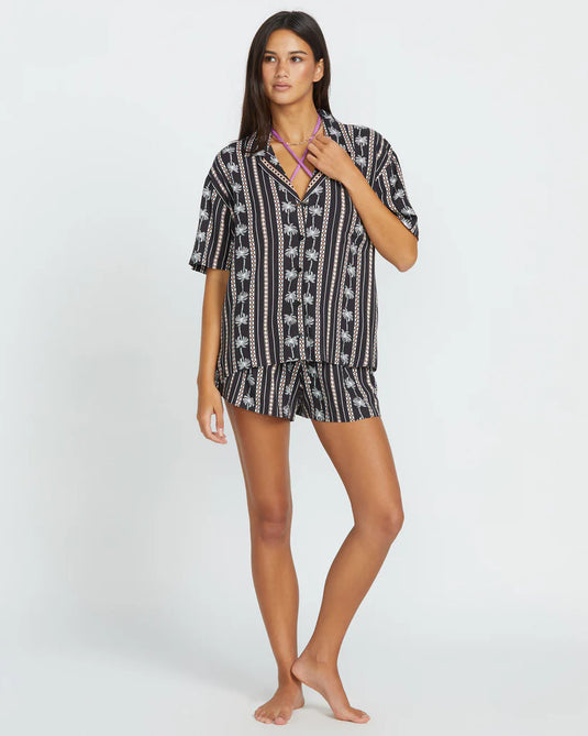 Volcom Women's Sun Stunner Shirt Black Combo B0412500_BLC