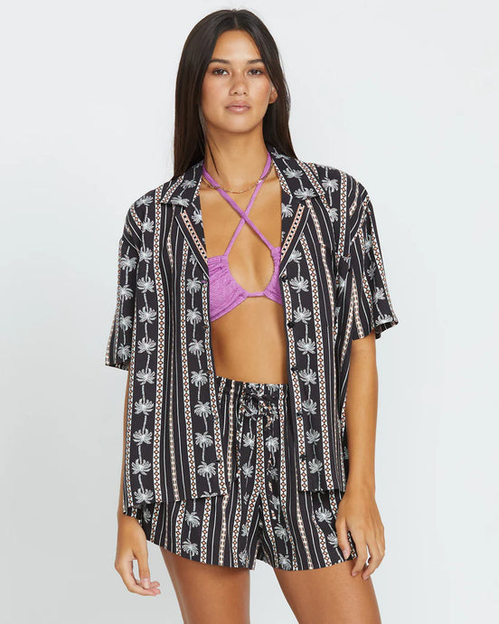 Volcom Women's Sun Stunner Shirt Black Combo B0412500_BLC
