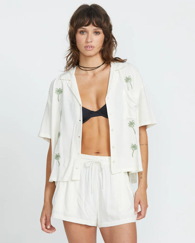 Volcom Women's Sun Stunner Shirt Bone B0412500_BNE
