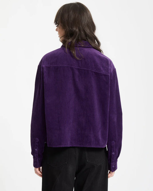 Volcom Womens' Weellow Corduroy Shirt Acai B0532404_ACI