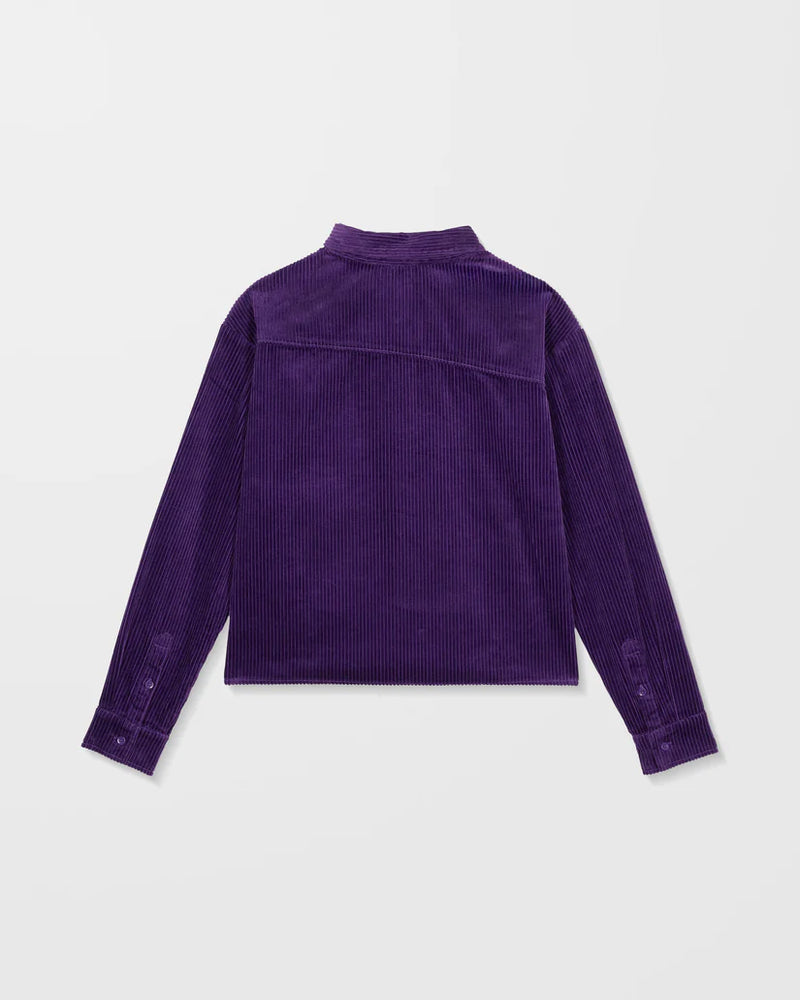 Load image into Gallery viewer, Volcom Womens&#39; Weellow Corduroy Shirt Acai B0532404_ACI

