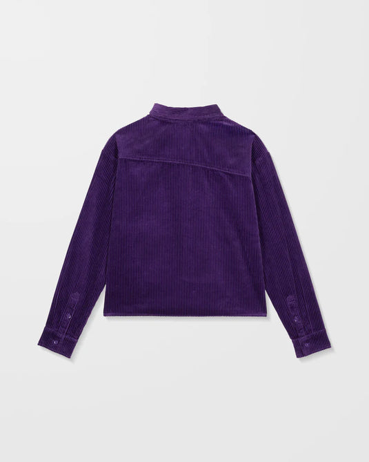 Volcom Womens' Weellow Corduroy Shirt Acai B0532404_ACI