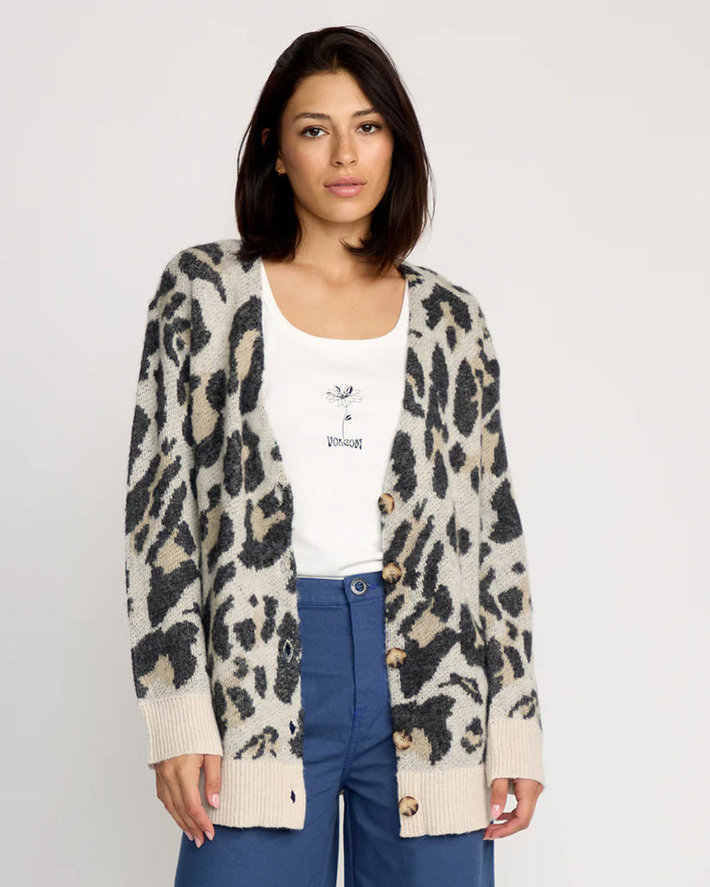 Load image into Gallery viewer, Volcom Womens&#39; Wylding Out Cardigan Animal Print B0732508_ANM
