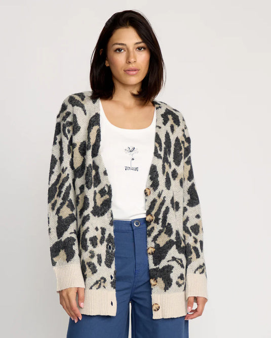 Volcom Womens' Wylding Out Cardigan Animal Print B0732508_ANM