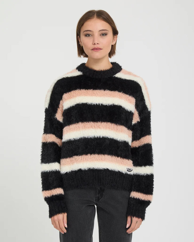 Load image into Gallery viewer, Volcom Women's Hairy Up Sweatshirt Multi B0732602-MLT
