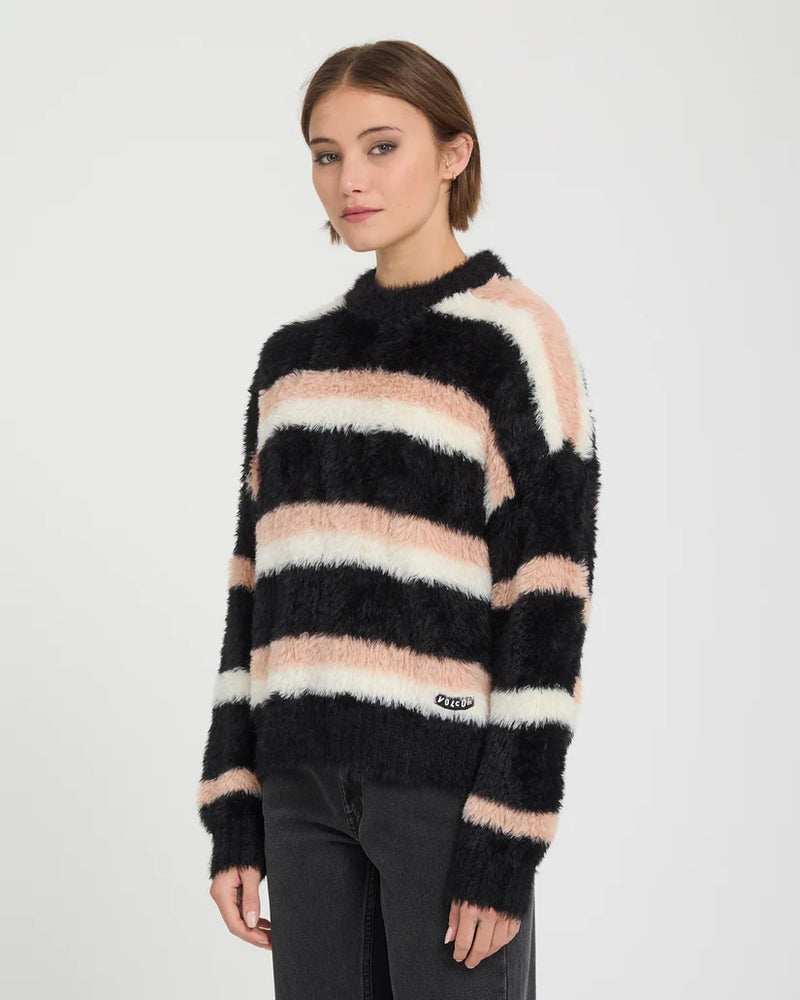 Load image into Gallery viewer, Volcom Women's Hairy Up Sweatshirt Multi B0732602-MLT
