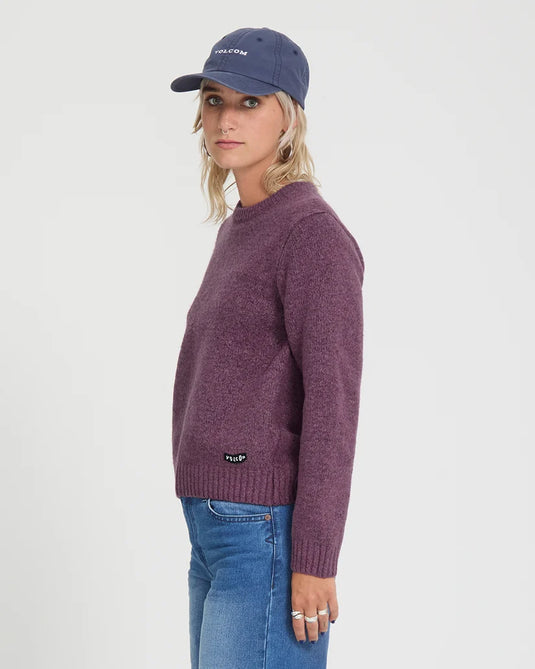 Volcom Women's Wedmonder Sweater Orchid B0732607-ORD