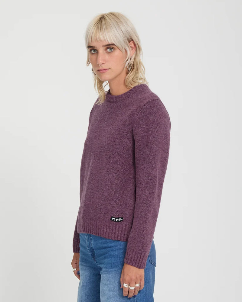 Load image into Gallery viewer, Volcom Women's Wedmonder Sweater Orchid B0732607-ORD
