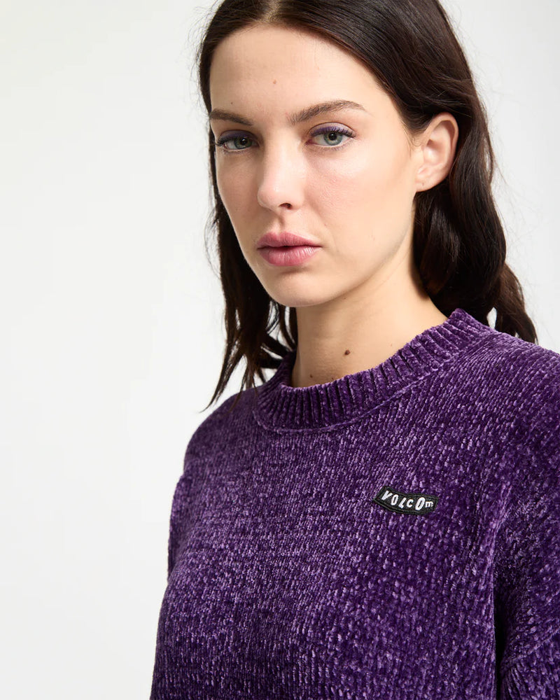 Load image into Gallery viewer, Volcom Womens&#39; Bubble Tease Sweater Acai B0742300_ACI
