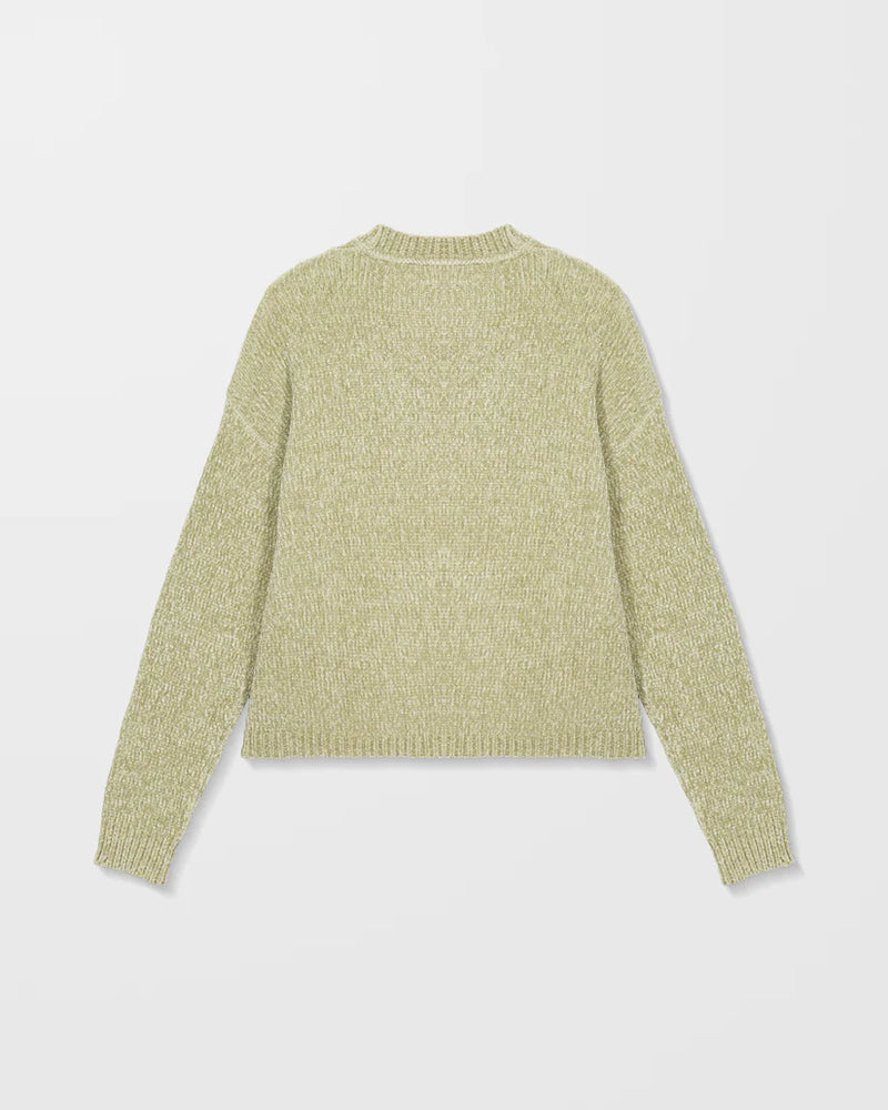 Load image into Gallery viewer, Volcom Womens&#39; Bubble Tease Sweater Green Tea B0742300_GRT
