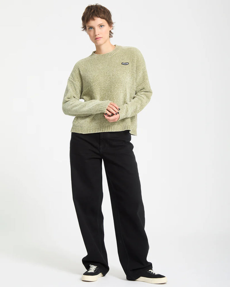Load image into Gallery viewer, Volcom Womens&#39; Bubble Tease Sweater Green Tea B0742300_GRT
