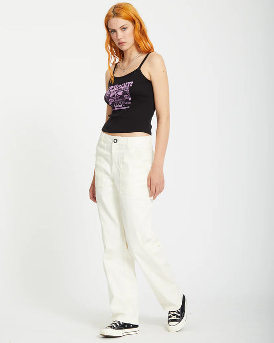 Volcom Women's Stone Kraft Pants Star White B1112401_SWH