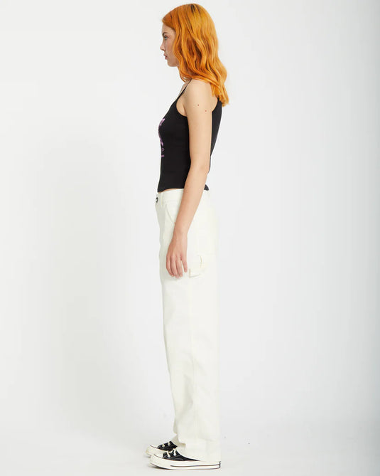 Volcom Women's Stone Kraft Pants Star White B1112401_SWH