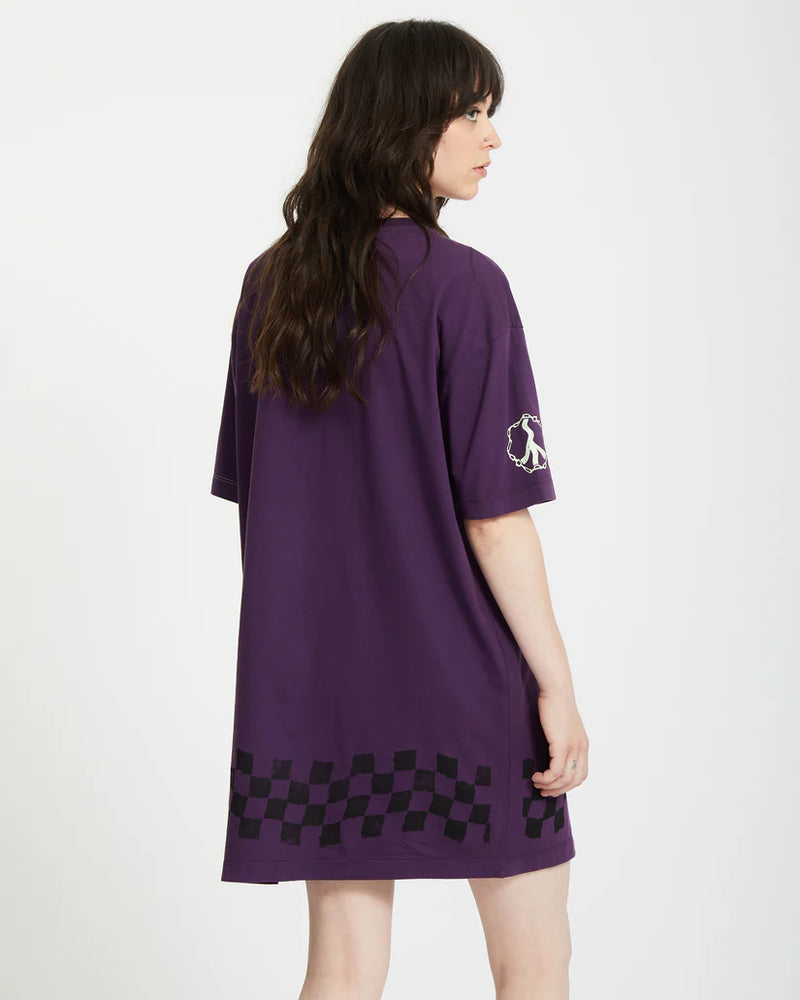 Load image into Gallery viewer, Volcom Women&#39;s Filip Rygalski Tee Dress Grape Royale B1312516_GPR
