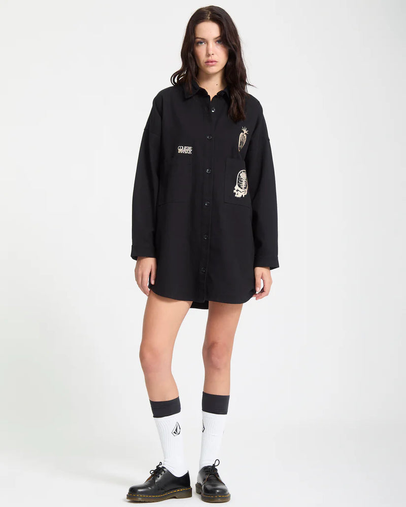 Load image into Gallery viewer, Volcom Women&#39;s Vaderetro Dress Black B1332511-BLK
