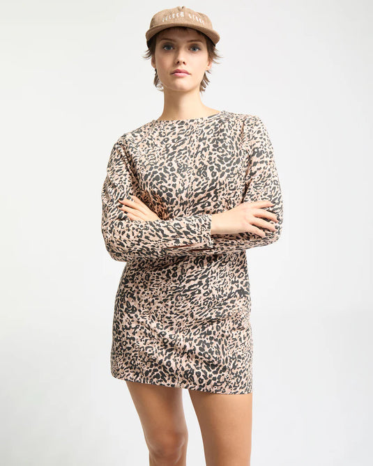 Volcom Women's Wylding Out Dress Animal Print B1332512-ANM