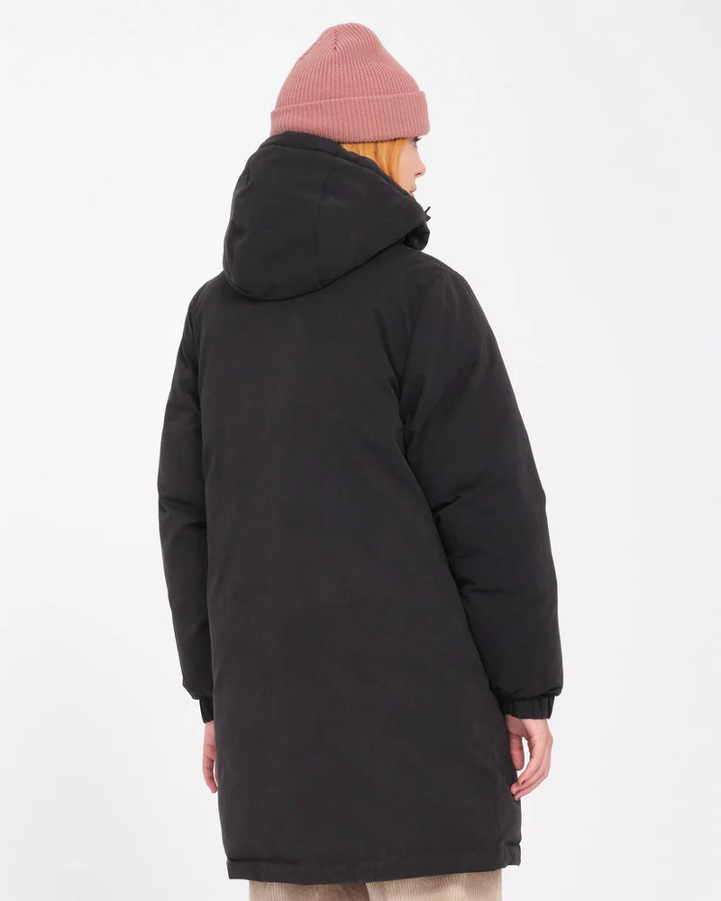 Load image into Gallery viewer, Volcom Women&#39;s Sleepi Puff Up Parka Jacket Black B1732502_ACI
