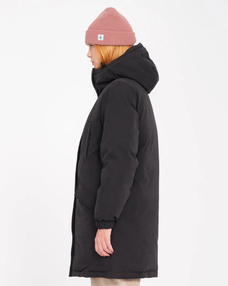 Load image into Gallery viewer, Volcom Women&#39;s Sleepi Puff Up Parka Jacket Black B1732502_ACI
