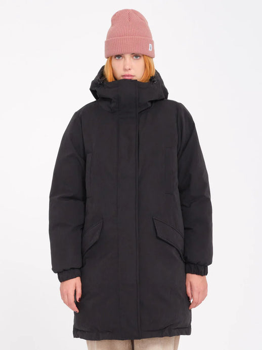 Volcom Women's Sleepi Puff Up Parka Jacket Black B1732408-BLK