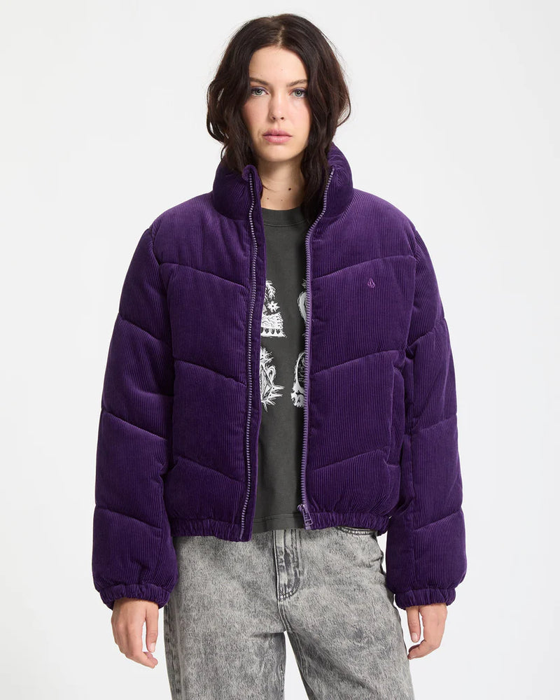 Load image into Gallery viewer, Volcom Women&#39;s Cord N Stone Puff Jacket Acai B1732502_ACI

