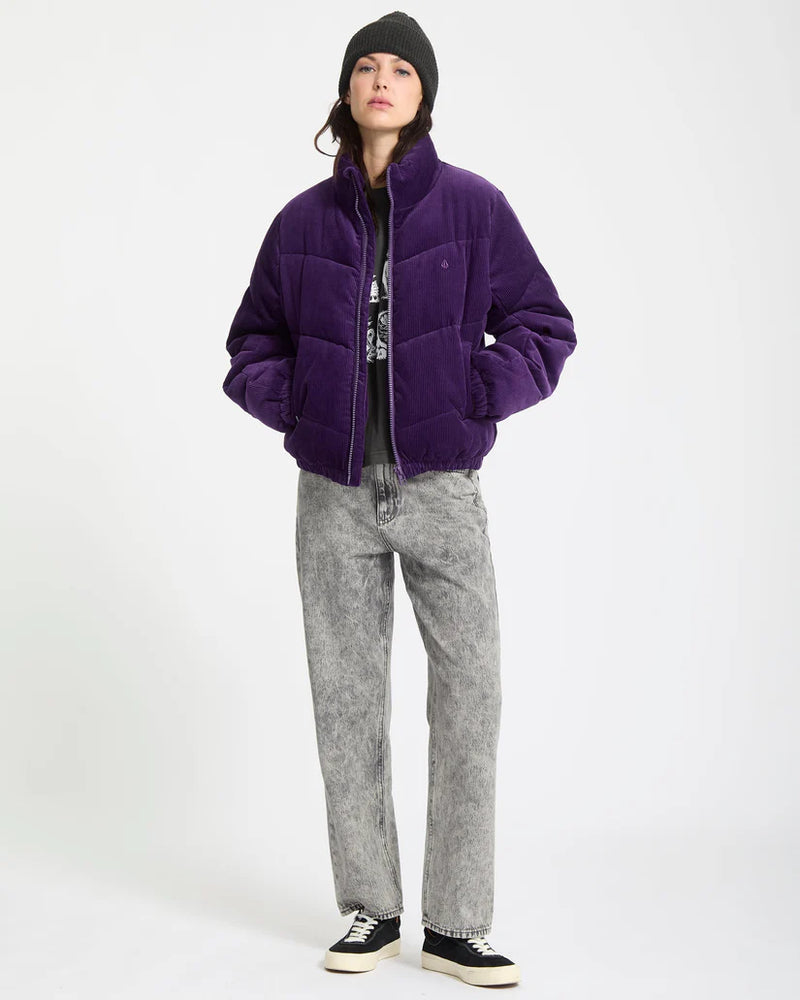 Load image into Gallery viewer, Volcom Women&#39;s Cord N Stone Puff Jacket Acai B1732502_ACI
