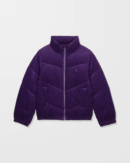 Volcom Women's Cord N Stone Puff Jacket Acai B1732502_ACI