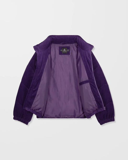 Volcom Women's Cord N Stone Puff Jacket Acai B1732502_ACI