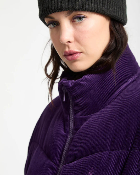 Volcom Women's Cord N Stone Puff Jacket Acai B1732502_ACI