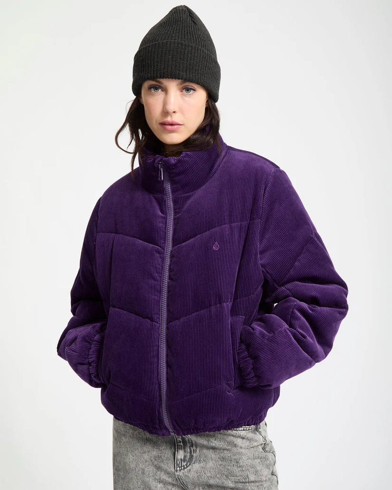 Load image into Gallery viewer, Volcom Women&#39;s Cord N Stone Puff Jacket Acai B1732502_ACI
