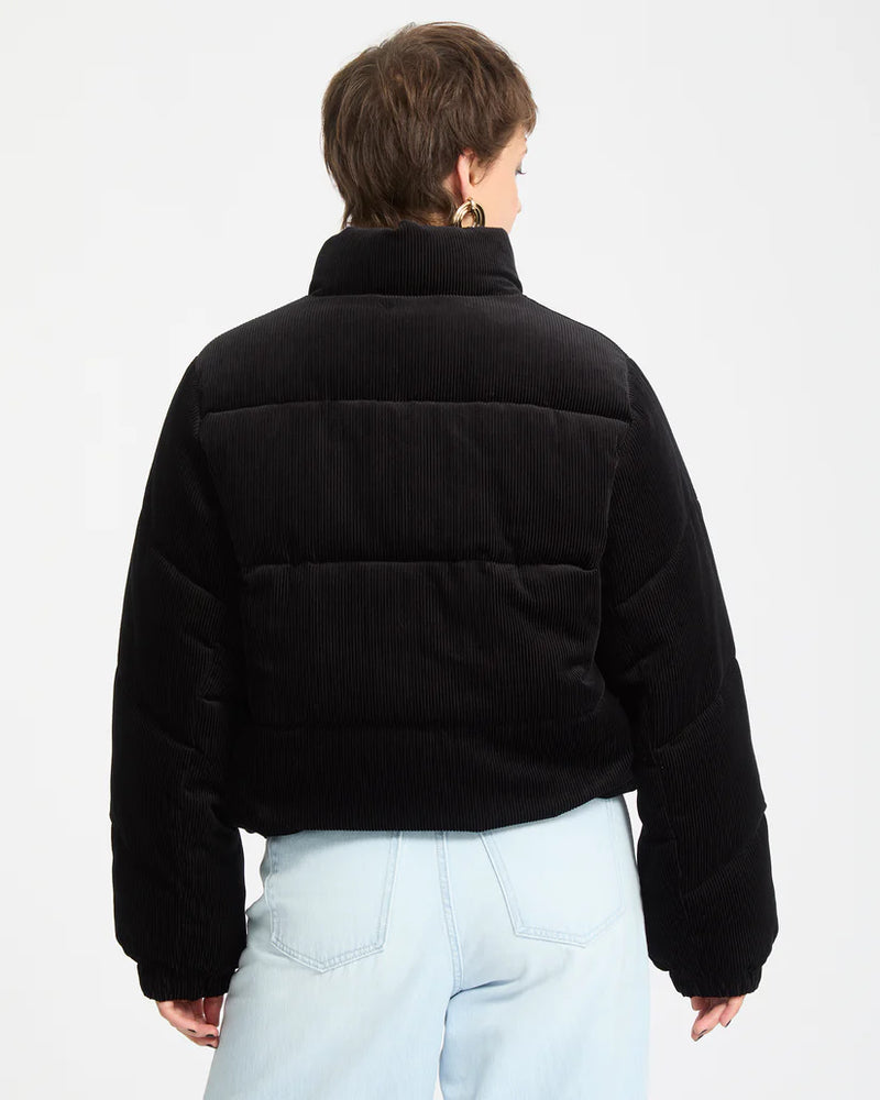 Load image into Gallery viewer, Volcom Women&#39;s Cord N Stone Puff Jacket Black B1732502_BLK
