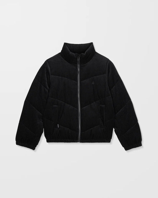 Volcom Women's Cord N Stone Puff Jacket Black B1732502_BLK