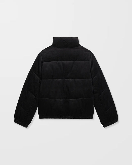 Volcom Women's Cord N Stone Puff Jacket Black B1732502_BLK