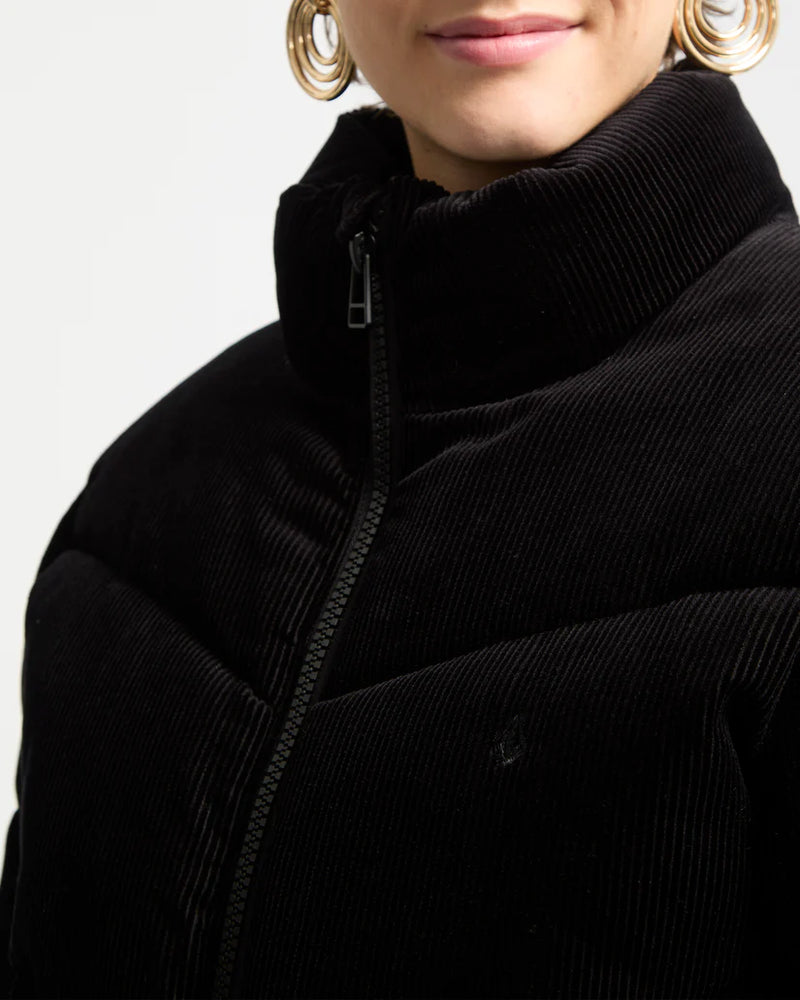 Load image into Gallery viewer, Volcom Women&#39;s Cord N Stone Puff Jacket Black B1732502_BLK

