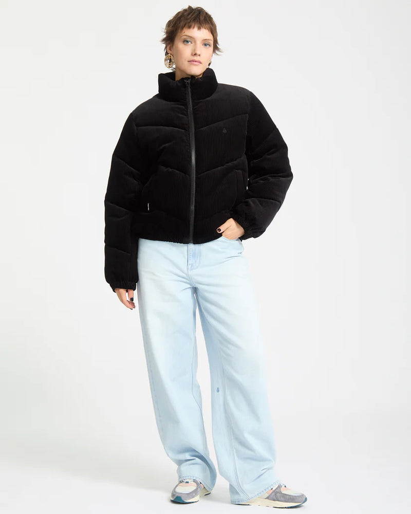 Load image into Gallery viewer, Volcom Women&#39;s Cord N Stone Puff Jacket Black B1732502_BLK
