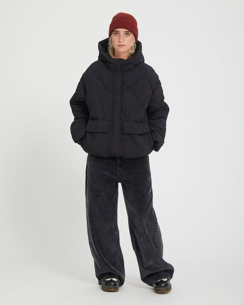 Load image into Gallery viewer, Volcom Women's Out Of Boxy Puff Jacket Black B1732603-BLK
