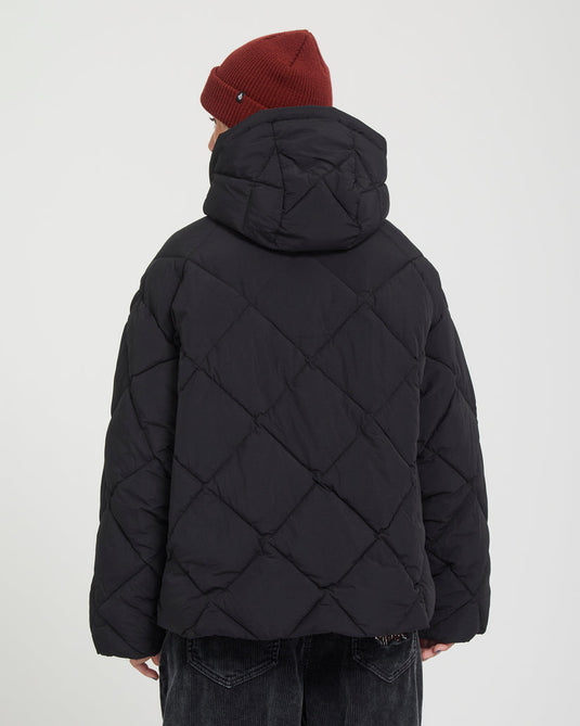 Volcom Women's Out Of Boxy Puff Jacket Black B1732603-BLK