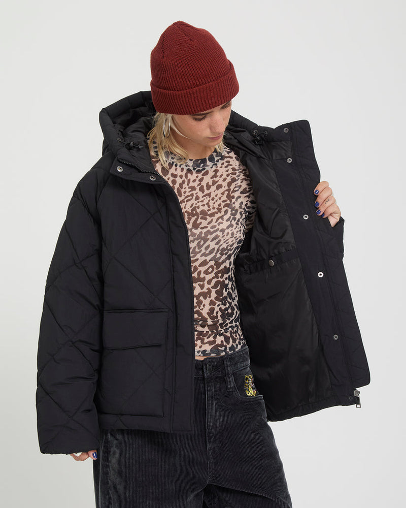 Load image into Gallery viewer, Volcom Women's Out Of Boxy Puff Jacket Black B1732603-BLK
