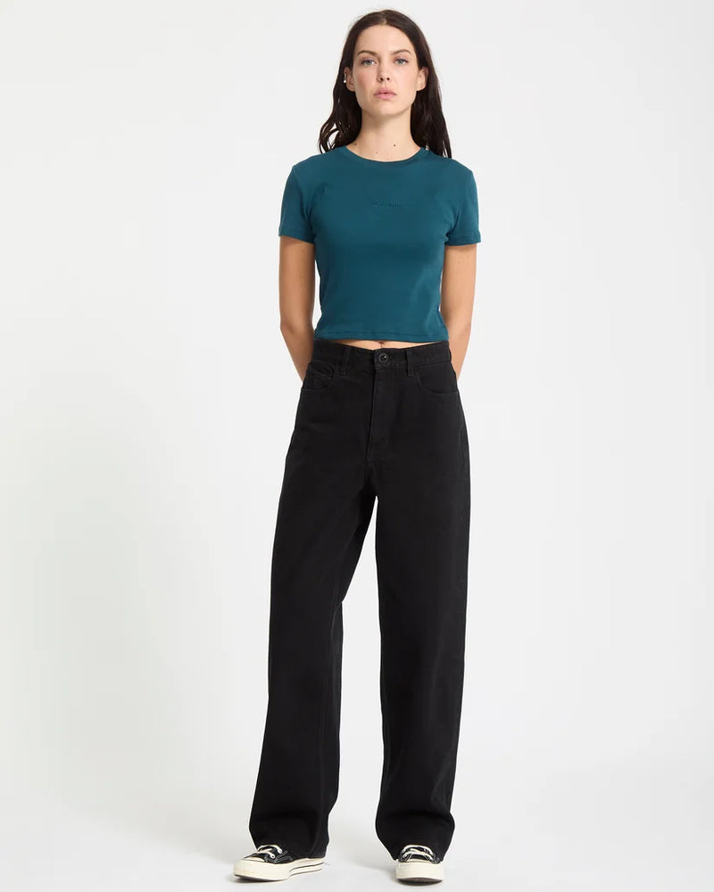 Load image into Gallery viewer, Volcom Women's Weellow II Jeans Black B1912610-BLK
