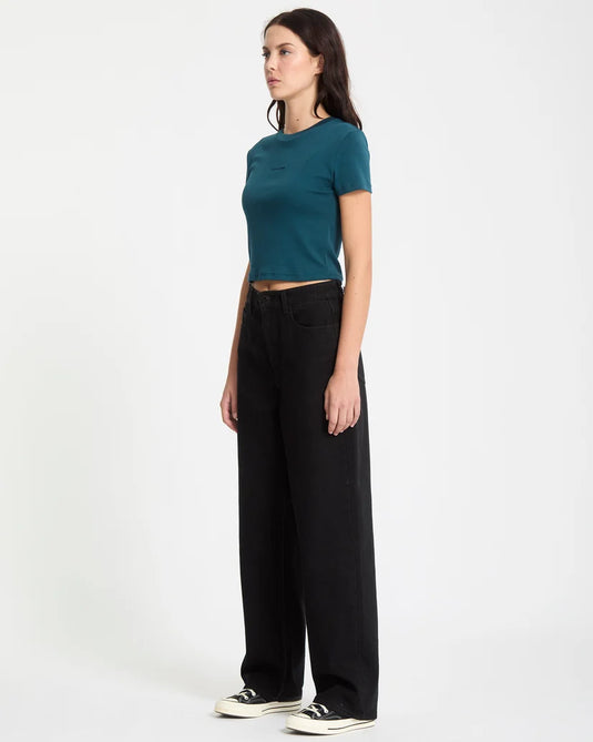 Volcom Women's Weellow II Jeans Black B1912610-BLK