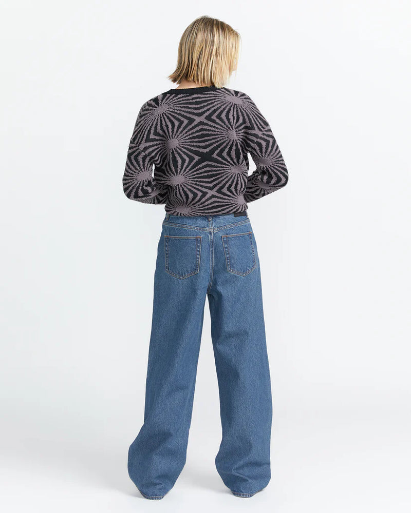 Load image into Gallery viewer, Volcom Women&#39;s Stoned High Rise Jeans Indigo Ridge Wash B1932400-IRW
