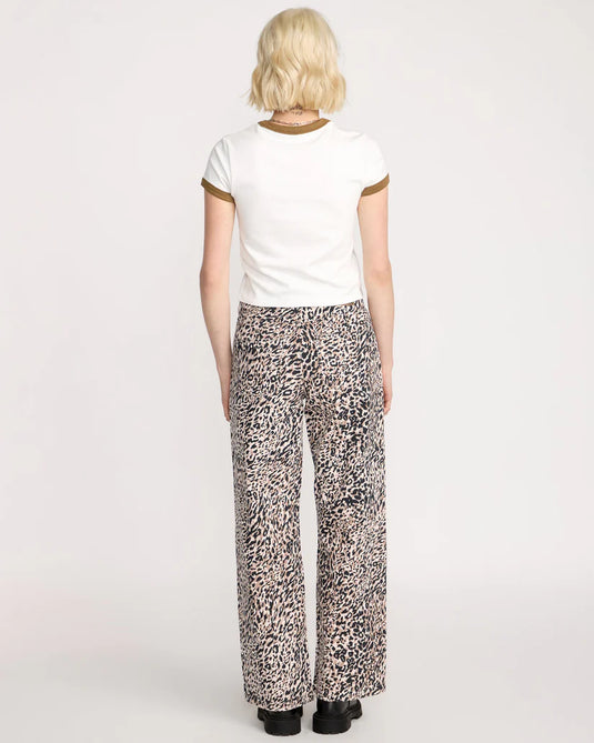 Volcom Women's Stoned Boyfriend Lowrise Jeans Animal Print B1932503_ANM