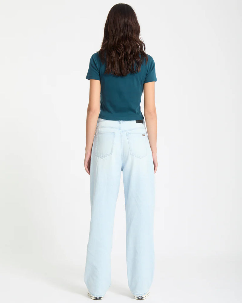 Load image into Gallery viewer, Volcom Women&#39;s Weellow II Denim Pants Bleached Aqua B1932505-BLA

