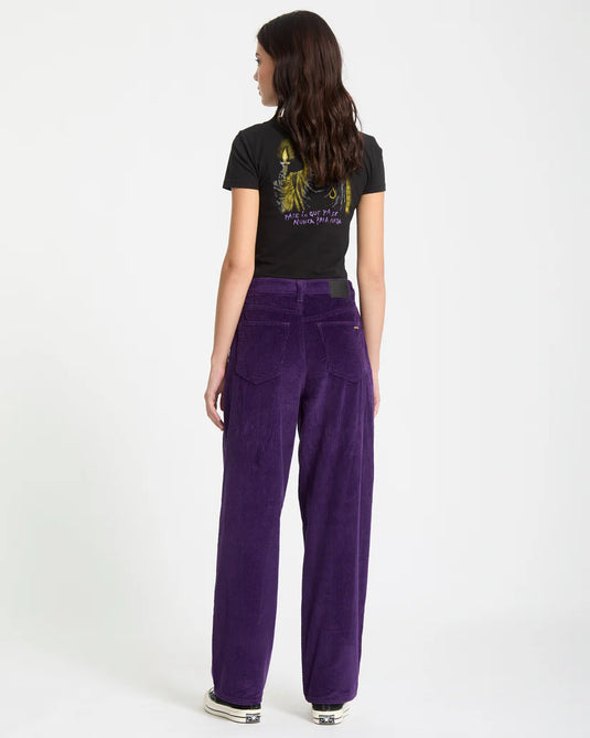 Volcom Women's Weellow II Corduroy Pants Acai B1932506-ACI